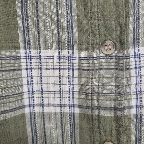 Basic Editions Plaid Button Up Shirt Womens Large Cotton Long Sleeve Casual - Picture 6 of 10